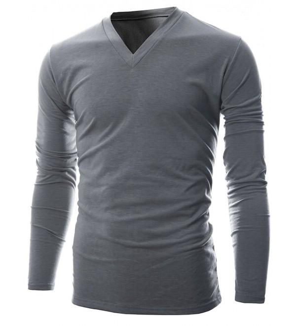 Mens Slim Fit Soft Cotton Long Sleeve Lightweight Thermal Crew Neck T ...