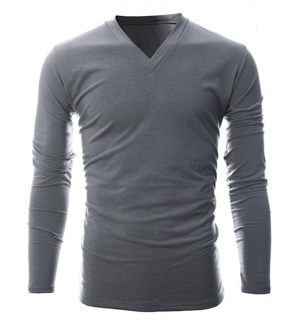 Mens Slim Fit Soft Cotton Long Sleeve Lightweight Thermal Crew Neck T ...