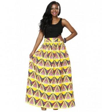 Shenbolen Women African Batik Yellow