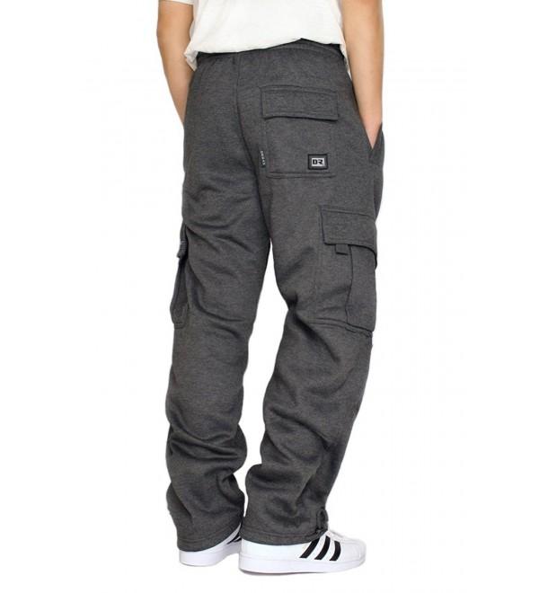 Men's Fleece Cargo Sweatpants Heavyweight M-5XL - Charcoal - CV17WUT9WU0