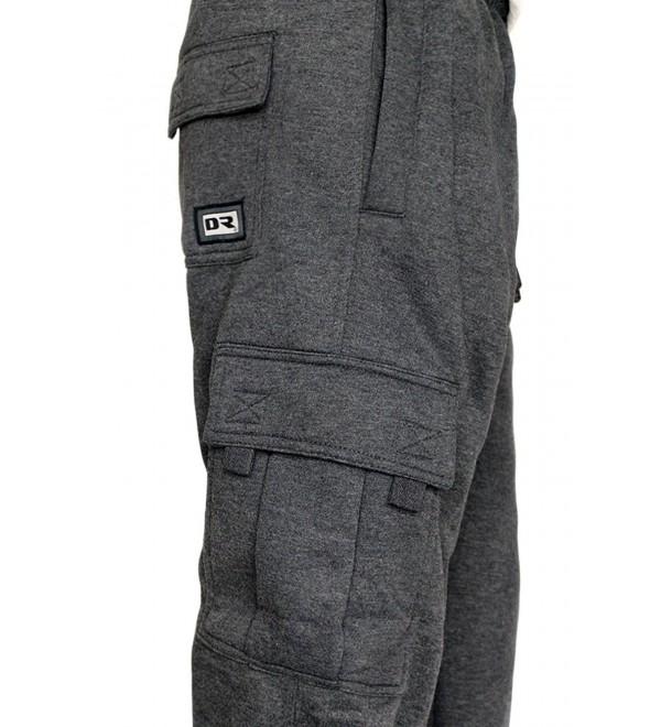 Men's Fleece Cargo Sweatpants Heavyweight M-5XL - Charcoal - CV17WUT9WU0