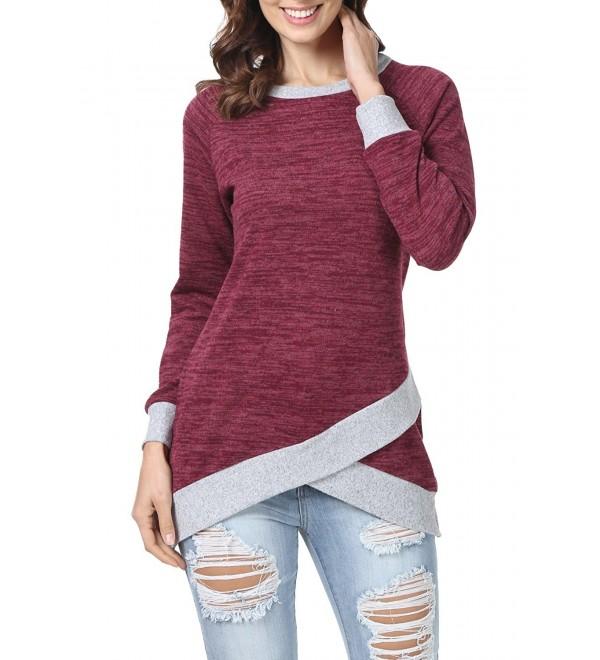 levaca Womens Patchwork Pullover Sweatshirts