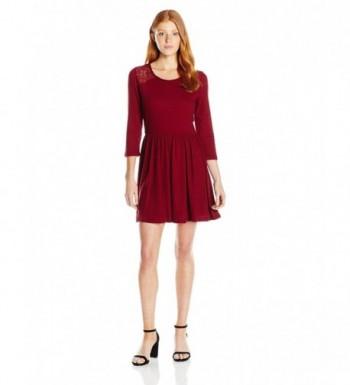 Trixxi Juniors Waffle Dress Burgundy