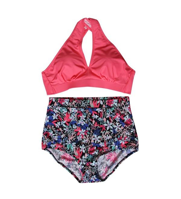 Wide Straps Swimsuit High Waisted Two Piece Bathing Suit High Cut ...