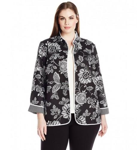 Alfred Dunner Womens Floral Jacket