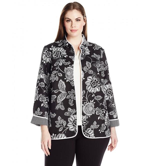 Alfred Dunner Womens Floral Jacket