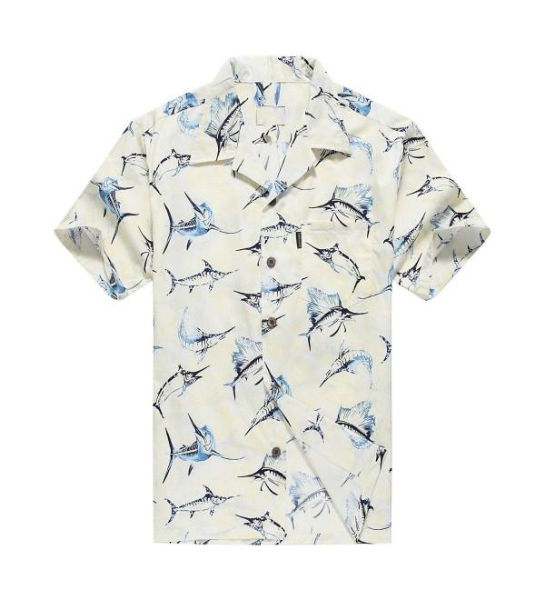 Men's Hawaiian Shirt Aloha Shirt Luau Shirt - Yellow Marlin Fish ...