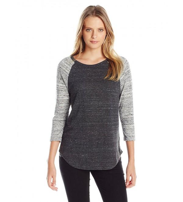 Women's Eco Jersey Space Dye Raglan Baseball Tee - Eco Black/Urban Grey ...