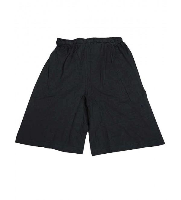 Mens Knit Lounge Shorts - Black - CC11YVVTG8D