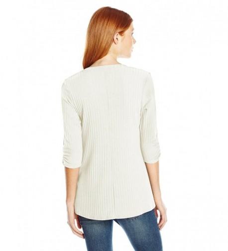 A. Byer Juniors Crew Neck Trapeze 3/4 Sleeve Top - Off White - CW12JQT05XJ