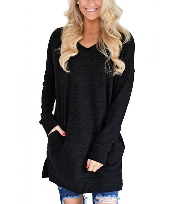 Sweaters Batwing T Shirts Pockets Lightweight