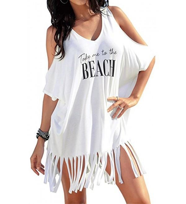 BomDeals Womens T Shirt Swimsuit White B