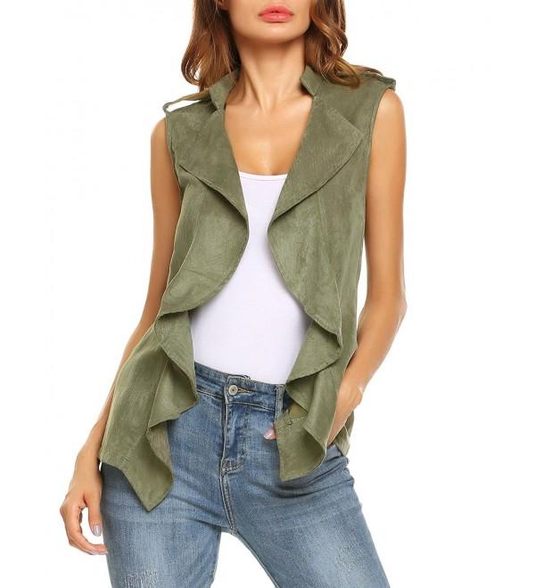 Beyove Womens Casual Sleeveless Cardigan