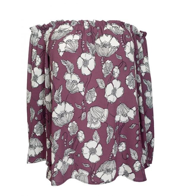 eVogues Smocked Shoulder Tunic Floral