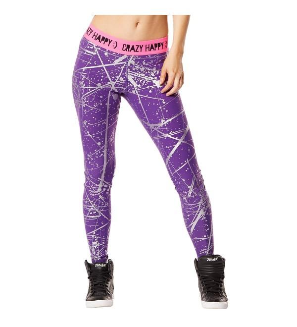 Zumba Womens Metallic Leggings Galaxy