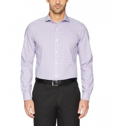 Men's Tailored Fit Cutaway-Collar Pattern Non-Iron Dress Shirt - Purple ...