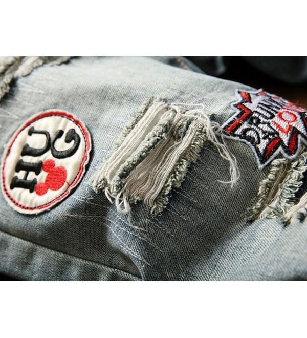 ripped jeans with patches