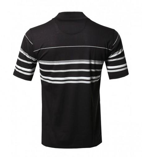 SBW Men's Basic Everyday Stripe Pocket Polo T-Shirt - Fsmtes0011 Black ...