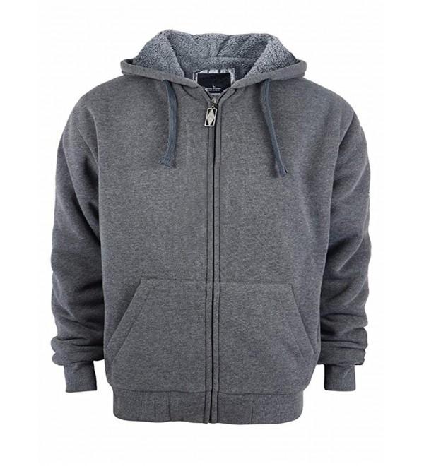 Mens Performance Full Zip Outdoor Warm Fleece Hoodie Jacket - Dark Grey ...