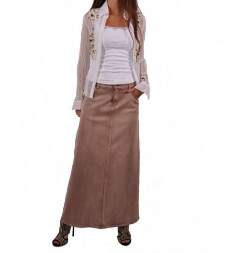 Style Blond Denim Skirt Brushed Brown 38