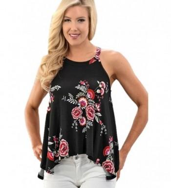 FELACIA Womens Floral Sleeveless T shirt