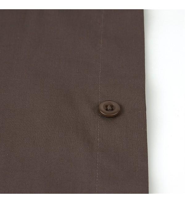 Men's Cotton Dress Shirt Long Sleeve Button Classic Collar Fit Solid ...