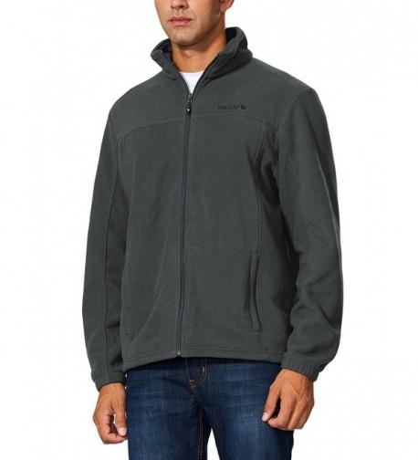 Men's Outdoor Full Zip Fleece Jacket - Dark Gray - CS1867YD6SI