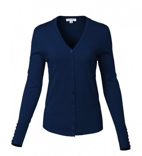 V Neck Sleeve Button Details Cardigans