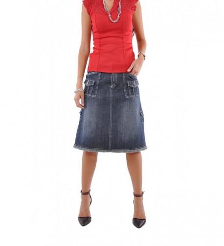 Style Fabulous Pockets Denim Skirt Blue 34
