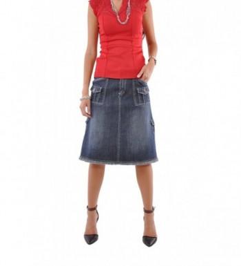Style Fabulous Pockets Denim Skirt Blue 34