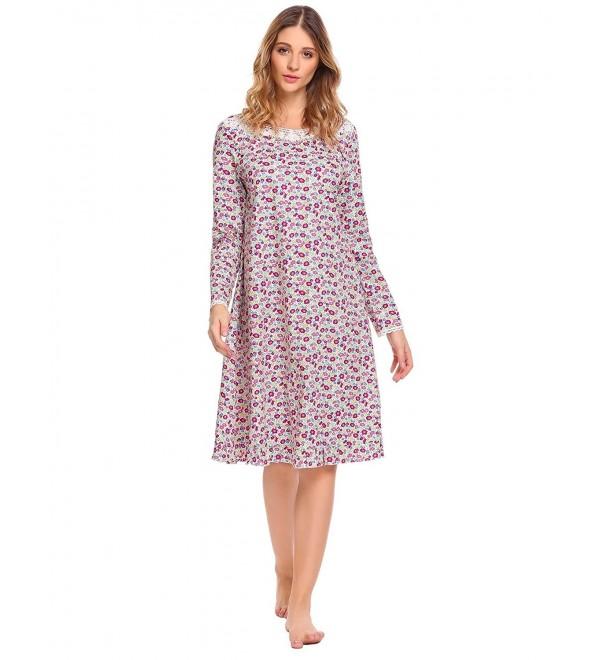 Acecor Womens Ruffle Sleepwear Nightgown