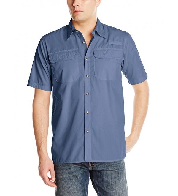 Authentics Men's Short-Sleeve Utility Shirt - China Blue - CX12C59PM0N