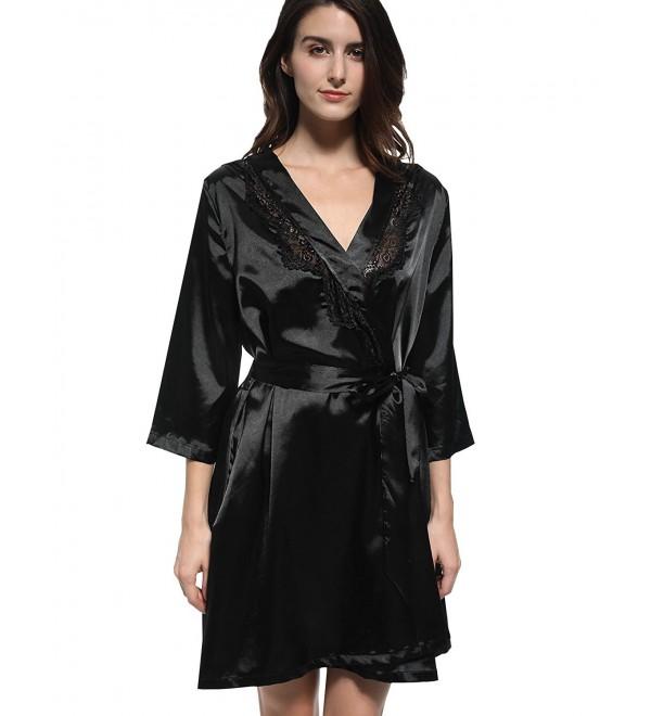 black satin kimono dress