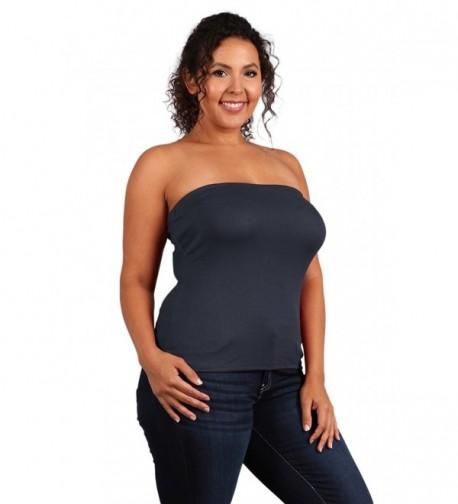 så indeks Ekspression Womens Plus Size Solid Ribbed Strapless Tube Top - Wt1007_navy - CT182L0KIE9