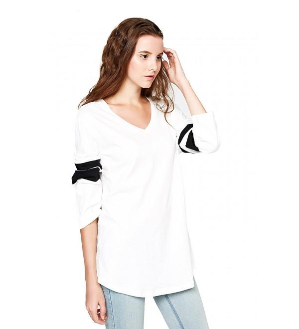 HIYIN Womens T Shirt Blocking Oversized