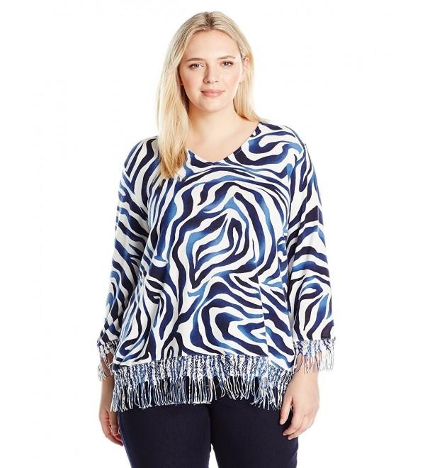 Alfred Dunner Womens Zebra Sweater