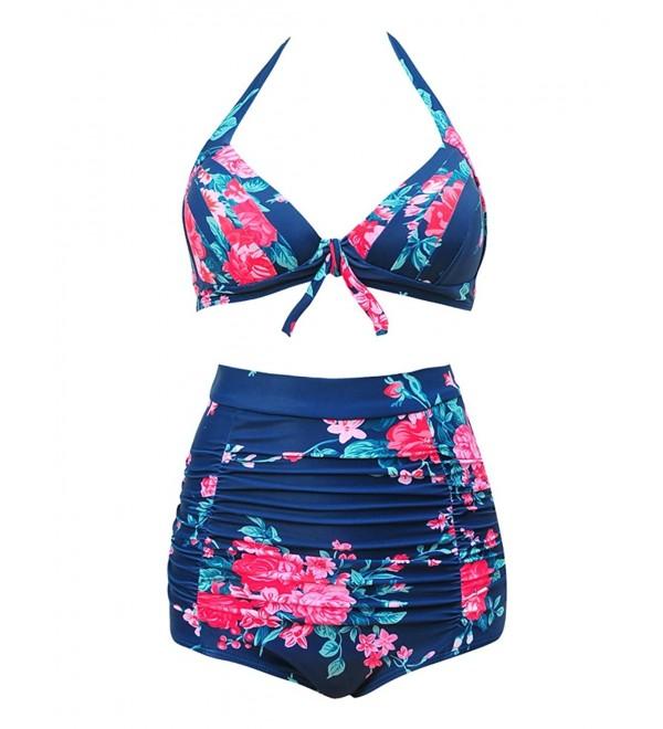 Swimsuits For Women Swimwear Bikini Push Up High-Waisted Floral Print ...