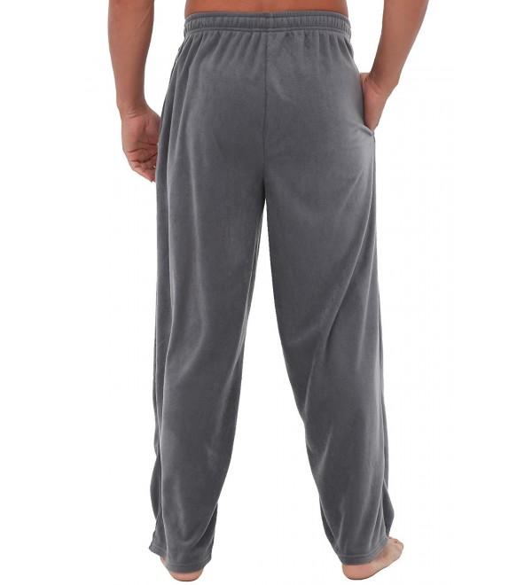Mens Fleece Pajama Pants- Long Microfiber Pj Bottoms - Steel Grey ...