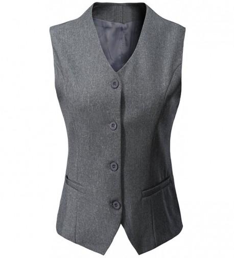 Vocni Womens Button Economy Waistcoat###Discount Real Women's Outerwear Vests