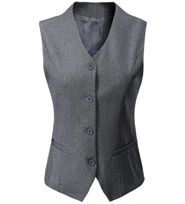 Vocni Womens Button Economy Waistcoat###Discount Real Women's Outerwear Vests