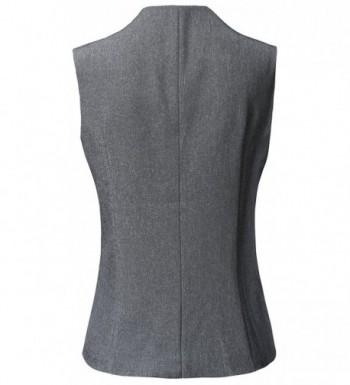 Women's Fully Lined 4 Button V-Neck Economy Dressy Suit Vest Waistcoat ...