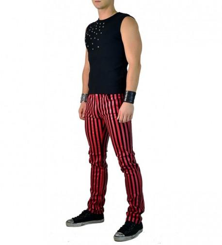 black and red striped jeans