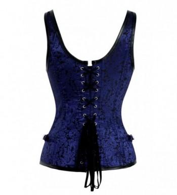 Women's Gothic Steampunk Jacquard Overbust Corset Vest With Buckles ...