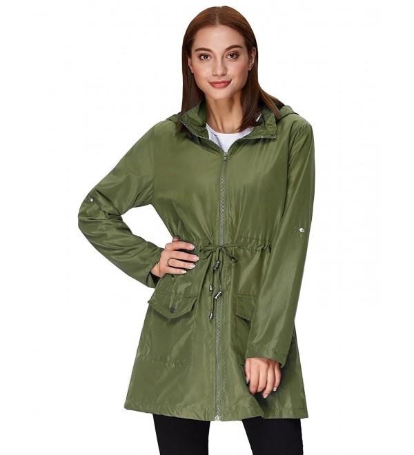 Women Lightweight Jacket Waterproof Rain Coat Windbreaker with Hood ...