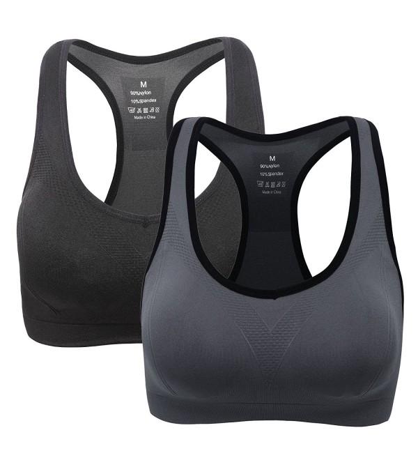 Women Racerback Sports Bras - High Impact Workout Gym Activewear Bra ...