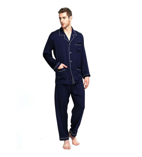 Mens Silk Satin Pajamas Set Sleepwear Loungewear S~4XL Plus_Gifts ...