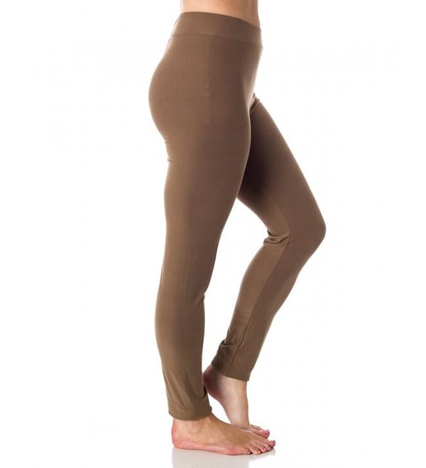 Womens Fashionable Milky Leggings SolidTaupe