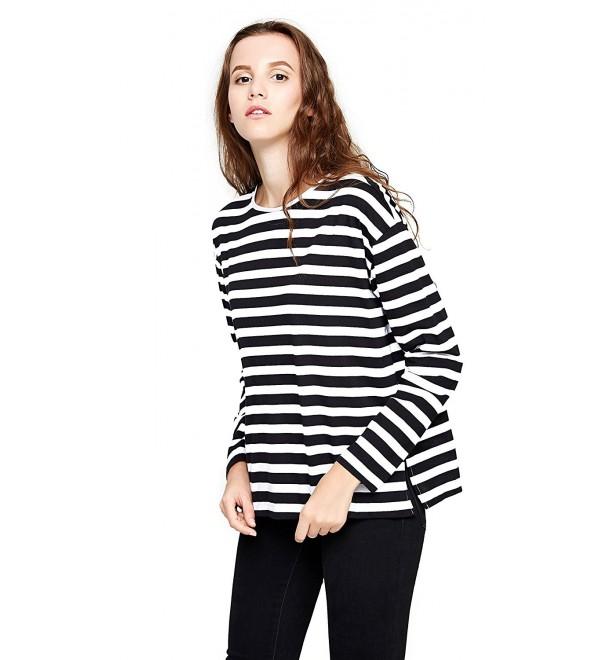 HIYIN Womens Striped Stripes Sleeves