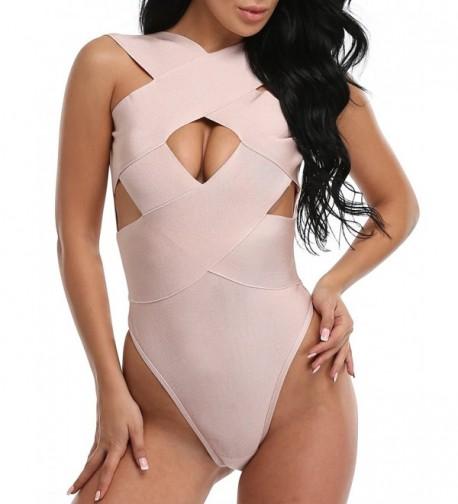 Sunlen Crisscross Bandage Bodysuits SL12361