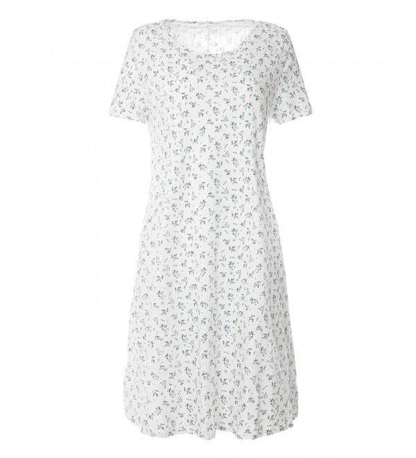 Suzicca Printing Sleepwear Sleeves Nightgown